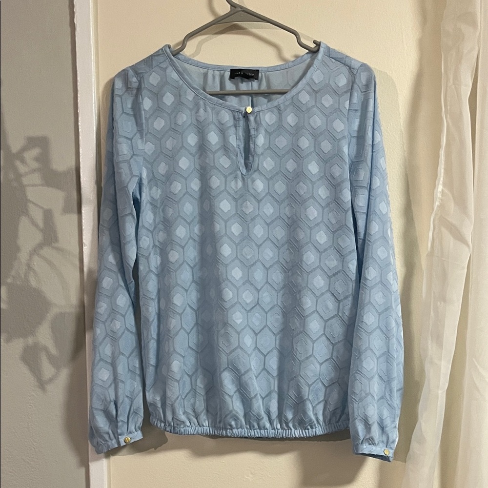 The Limited Light Blue Hexagon Blouse